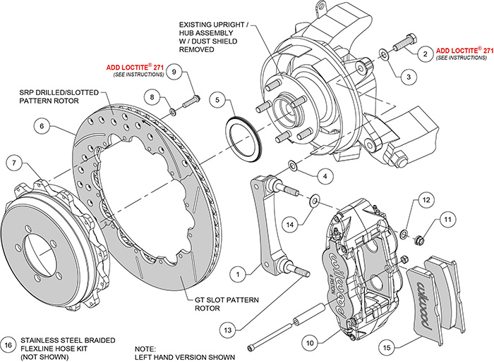 Forged Narrow Superlite 4R Big Brake Rear Brake Kit For OE Parking Brake Assembly Schematic