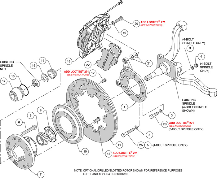 Forged Dynapro 6 Big Brake Front Brake Kit (Hub) Assembly Schematic