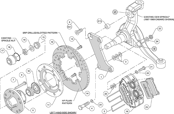 Dynapro Dust-Boot Big Brake Front Brake Kit (Hub) Assembly Schematic