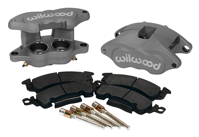 Wilwood D52 Rear Caliper Kit Parts Laid Out - Type III Ano Caliper