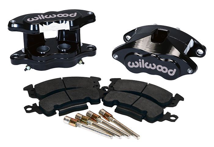 Wilwood D52 Rear Caliper Kit Parts Laid Out - Black Powder Coat Caliper