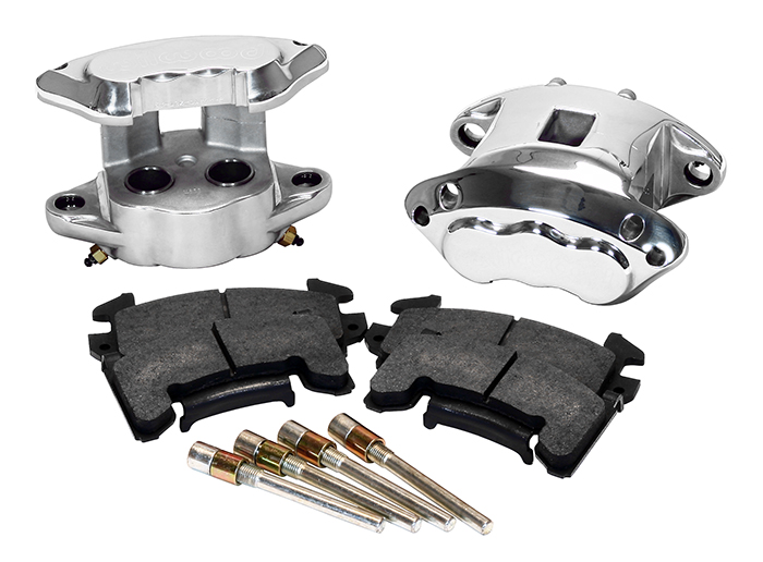 Wilwood D154 Rear Caliper Kit Parts Laid Out - Polish Caliper