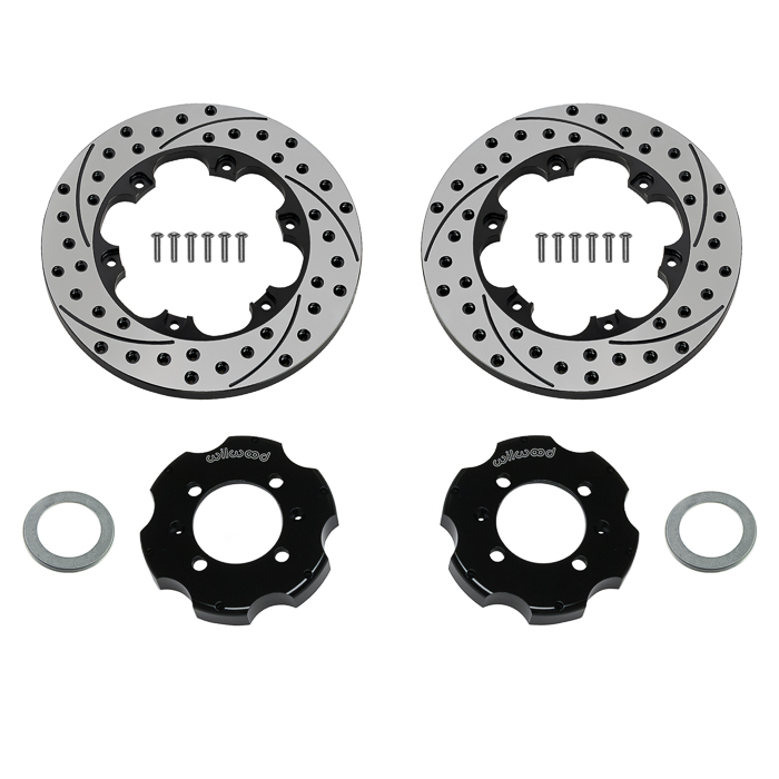 Wilwood Promatrix Rear Replacement Rotor Kit Parts Laid Out