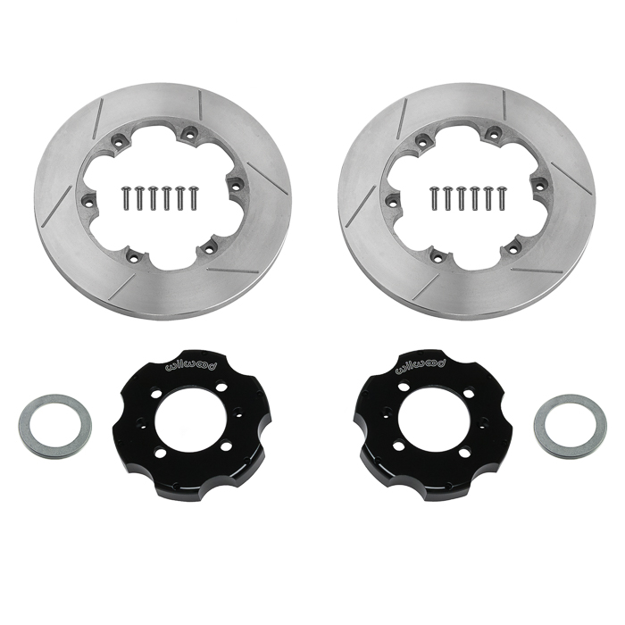 Wilwood Promatrix Rear Replacement Rotor Kit Parts Laid Out