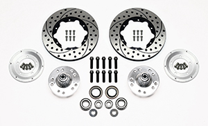 Wilwood Front Hub Kit (6 Bolt Rotor) Parts Laid Out - SRP Drilled & Slotted Rotor