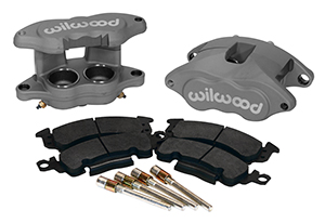Wilwood D52 Front Caliper Kit Parts Laid Out - Type III Anodize Caliper