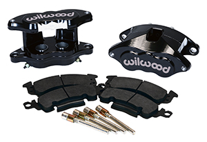 Wilwood D52 Rear Caliper Kit Parts Laid Out - Black Powder Coat Caliper
