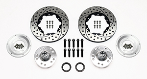 Wilwood Front Hub Kit (6 Bolt Rotor) Parts Laid Out - SRP Drilled & Slotted Rotor