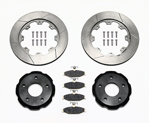 Wilwood Promatrix Rear Replacement Rotor Kit Parts Laid Out - GT Slotted Rotor