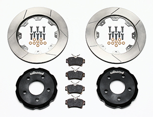 Wilwood Promatrix Rear Replacement Rotor Kit Parts Laid Out - GT Slotted Rotor
