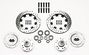 Wilwood Front Hub Kit (8 Bolt Rotor) Parts Laid Out - Plain Face Rotor