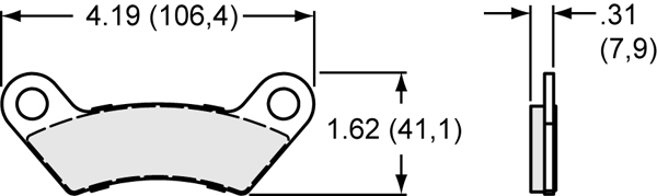 Pad Dimensions for the SC10 2 Piston
