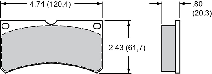 Pad Dimensions for the XRZ4R Radial Mount