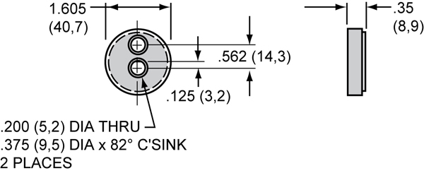 Pad Dimensions for the Billet Spot Caliper