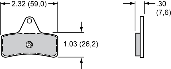 Pad Dimensions for the Billet Go-Kart