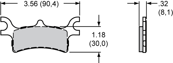 Pad Dimensions for the DH4 Dual Hydraulic