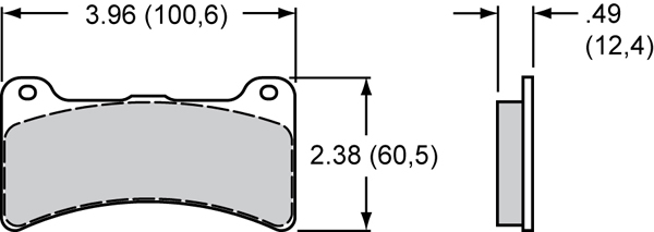 Pad Dimensions for the Forged Dynapro Lug Mount Low-Profile