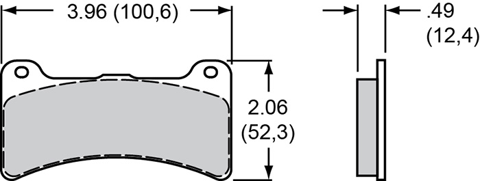 Pad Dimensions for the DPC56 Caliper 