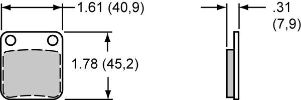 Pad Dimensions for the GP200 Caliper