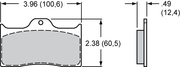 Pad Dimensions for the Forged Dynalite Internal Polished