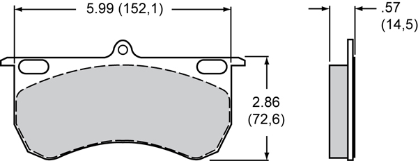 Pad Dimensions for the GNX5 Caliper