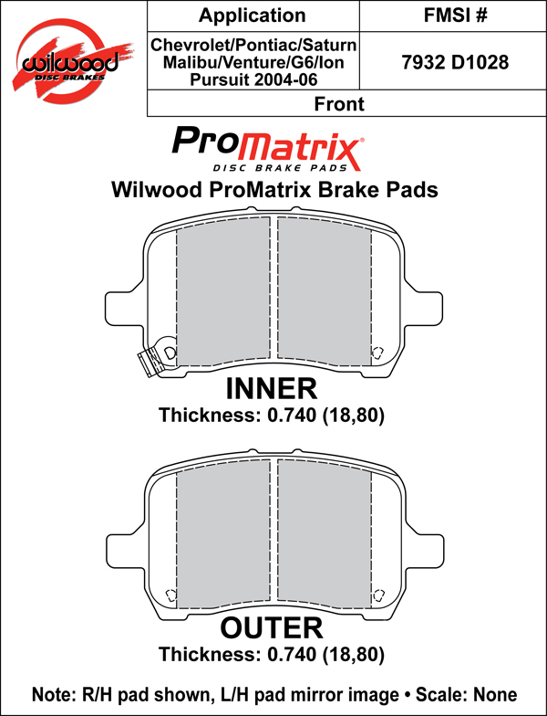 Brake Pad Plate #D1028