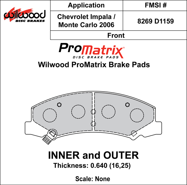 Brake Pad Plate #D1159