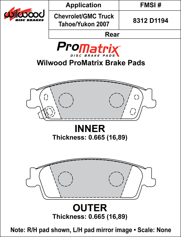 Brake Pad Plate #D1194