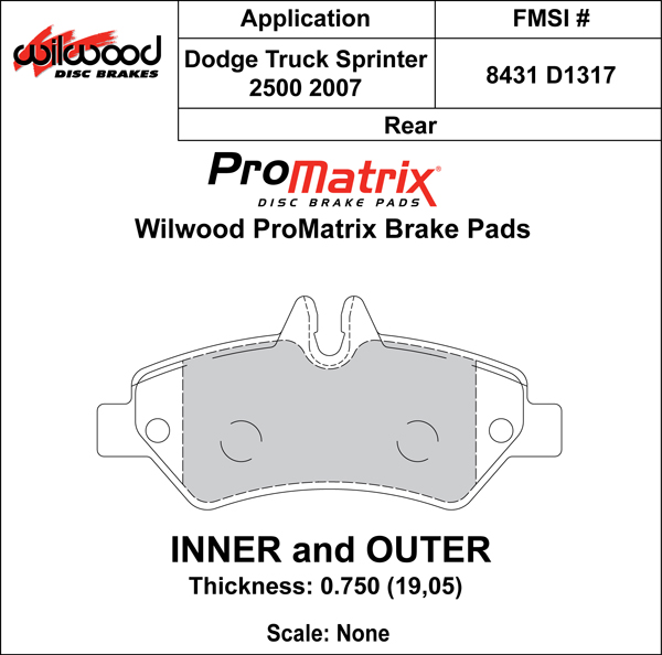 Brake Pad Plate #D1317