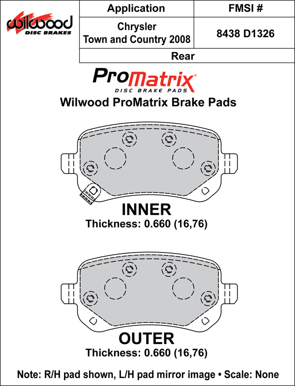 Brake Pad Plate #D1326