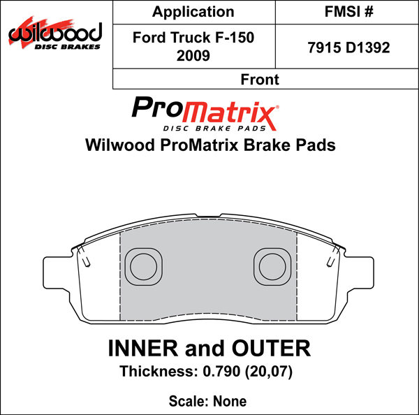 Brake Pad Plate #D1392