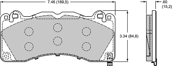 Pad Dimensions for the SX6R Radial Mount