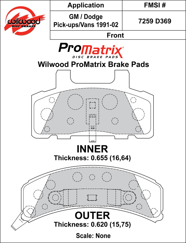 Brake Pad Plate #D369