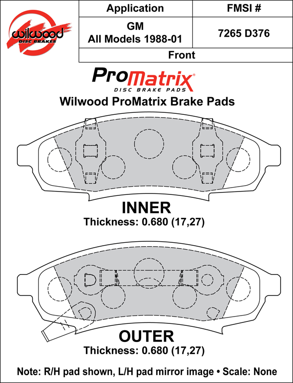 Brake Pad Plate #D376