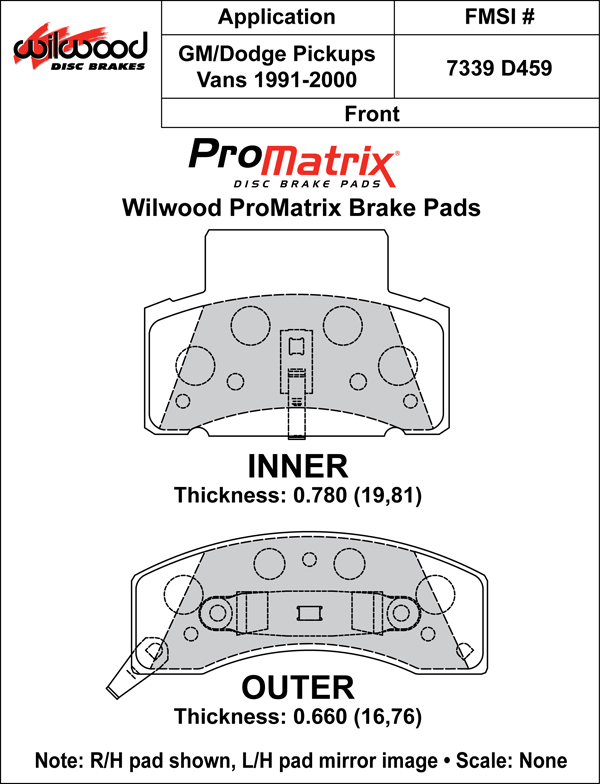 Brake Pad Plate #D459