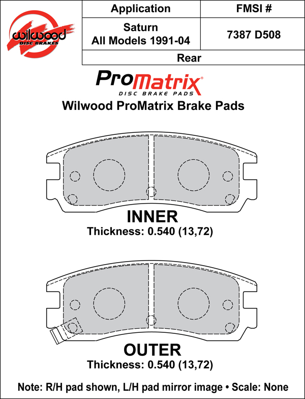 Brake Pad Plate #D508