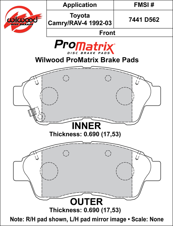 Brake Pad Plate #D562