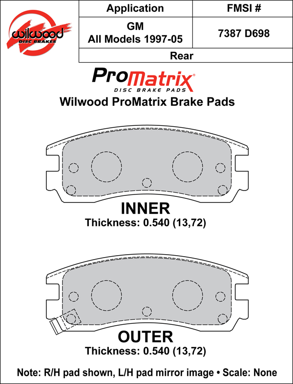 Brake Pad Plate #D698