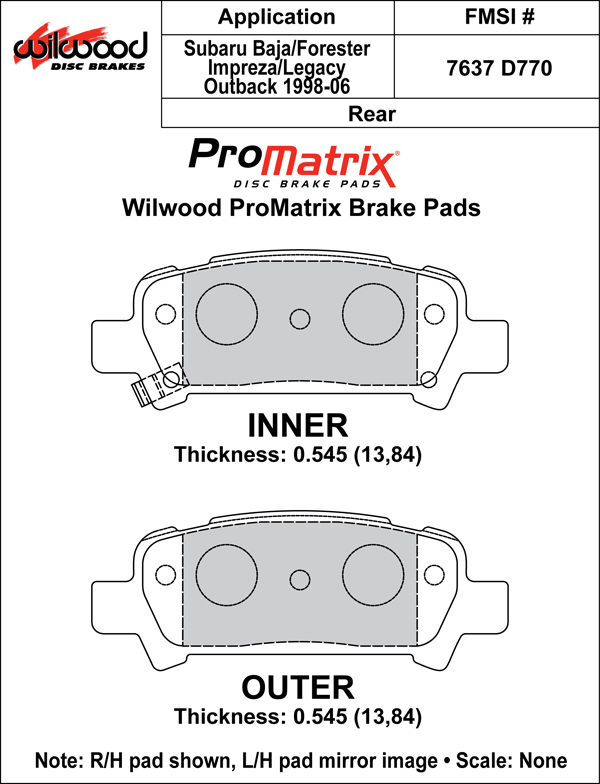 Brake Pad Plate #D770