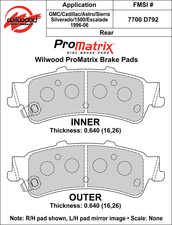 Wilwood Brake Pad Plate #D792