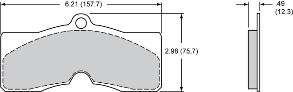 Pad Dimensions for the D8-6 Caliper Front