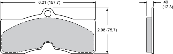 Pad Dimensions for the D8-4 Caliper Rear