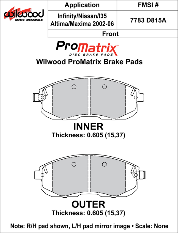 Brake Pad Plate #D815A