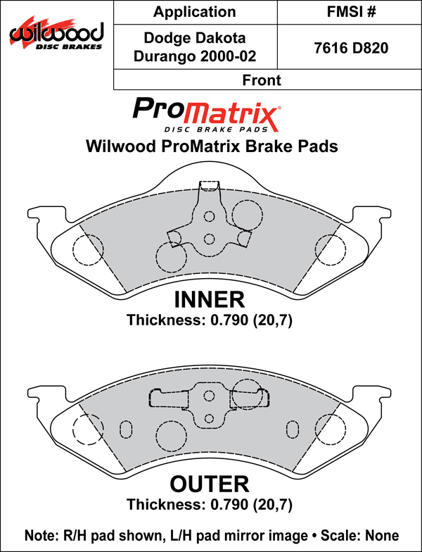 Brake Pad Plate #D820