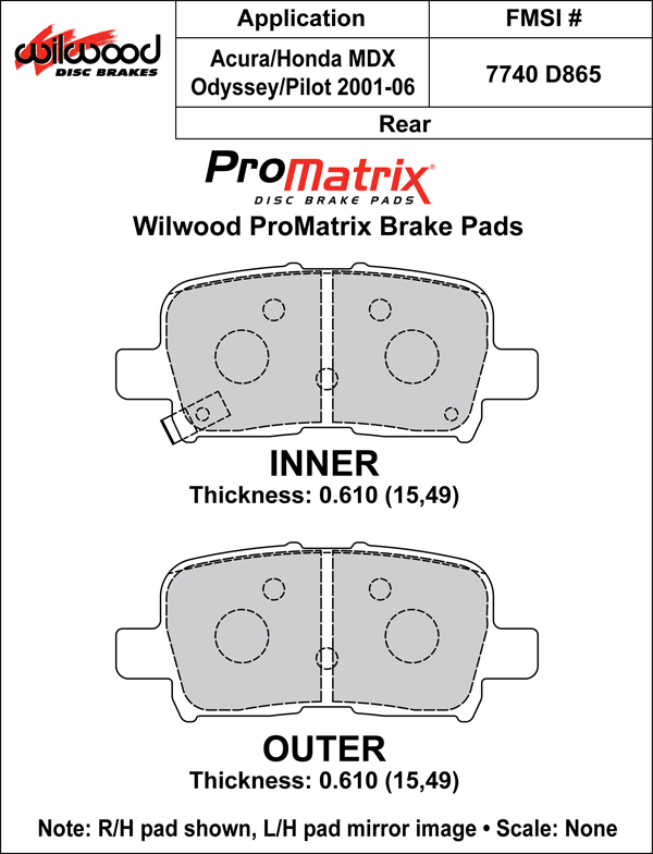 Brake Pad Plate #D865