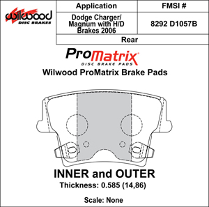 Brake Pad Plate #D1057B