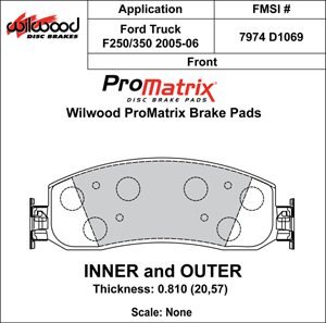Brake Pad Plate #D1069