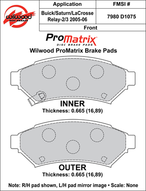 Brake Pad Plate #D1075