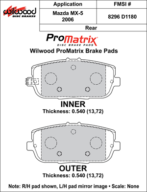 Brake Pad Plate #D1180