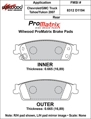 Brake Pad Plate #D1194